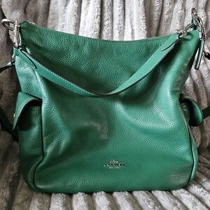 Coach Green Leather Shoulder Bag